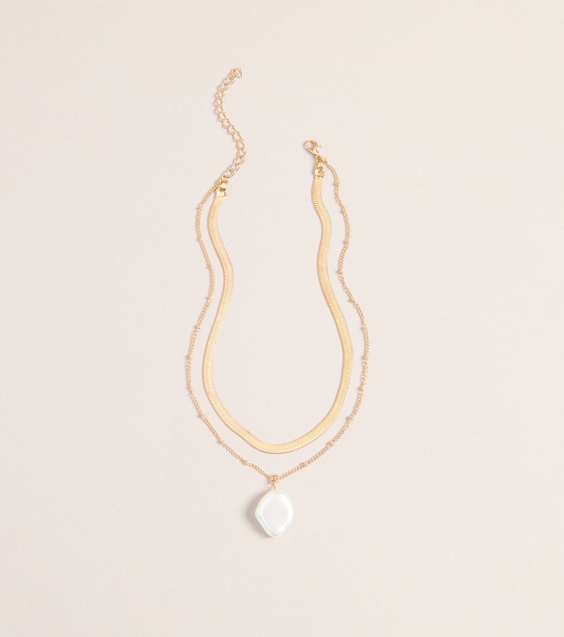 Perfectly Styled Pearl Charm Layered Necklace