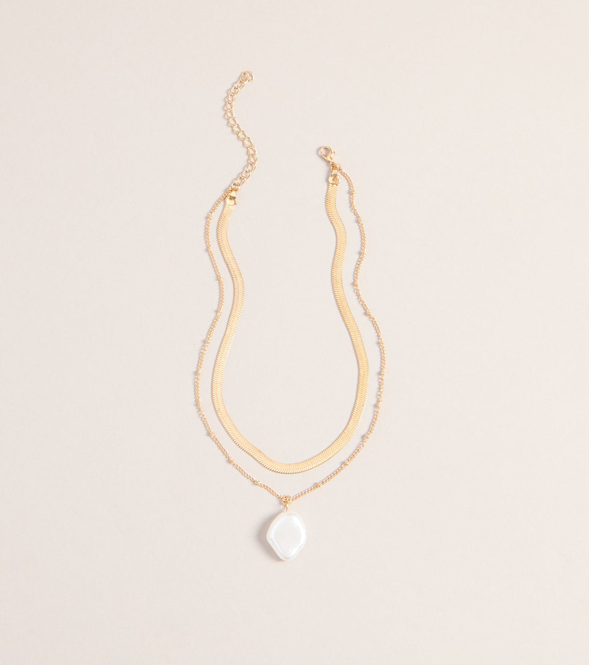 Perfectly Styled Pearl Charm Layered Necklace