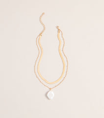 Perfectly Styled Pearl Charm Layered Necklace
