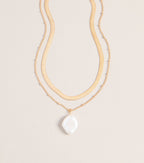 Perfectly Styled Pearl Charm Layered Necklace