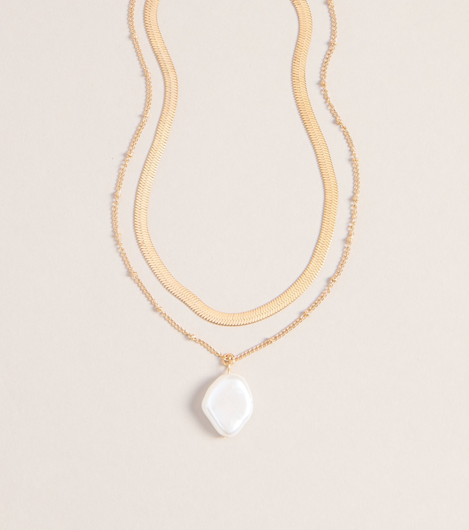 Perfectly Styled Pearl Charm Layered Necklace