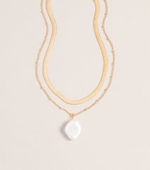Perfectly Styled Pearl Charm Layered Necklace