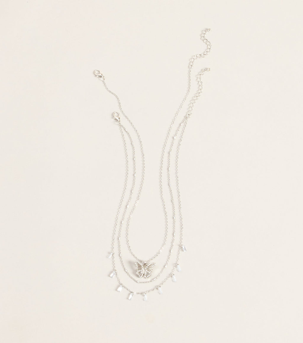 Delicate Drama Butterfly Necklace Set