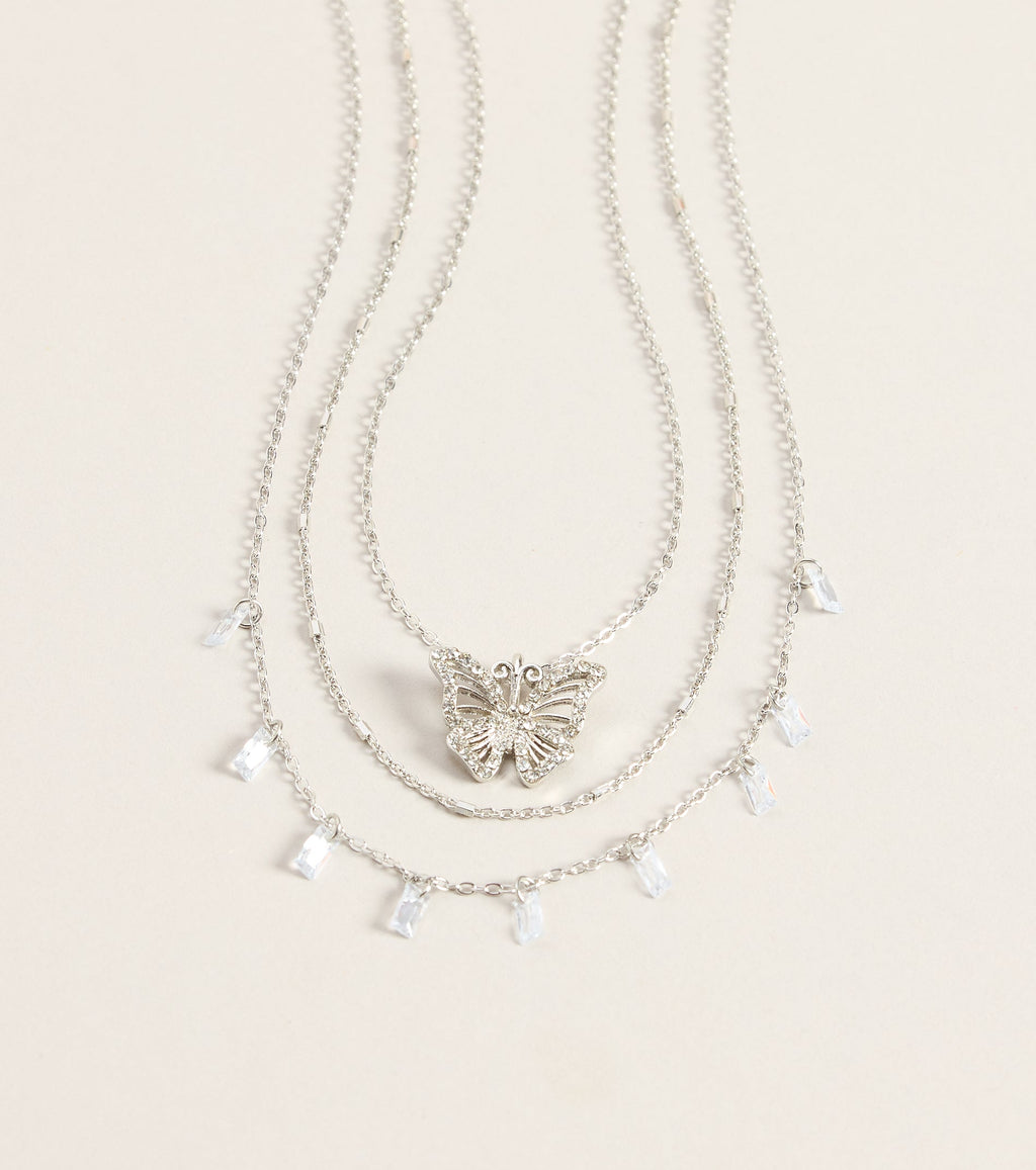 Delicate Drama Butterfly Necklace Set