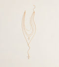 Chic And Styled Cross Charm Layered Necklace