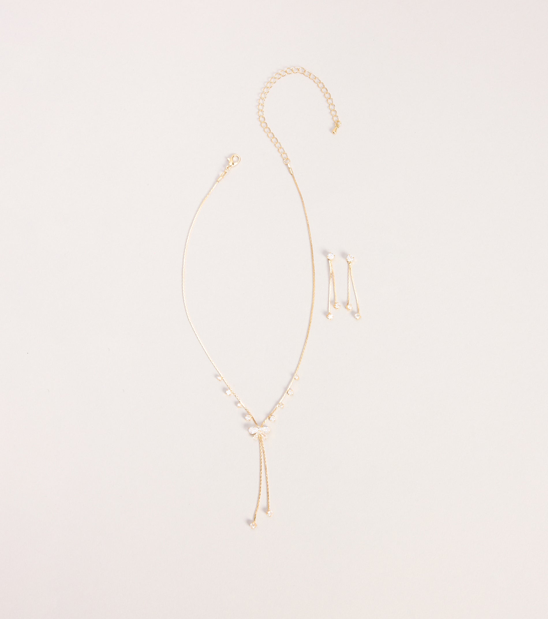 Tied To Shine Necklace And Earrings Set