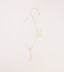 Tied To Shine Necklace And Earrings Set