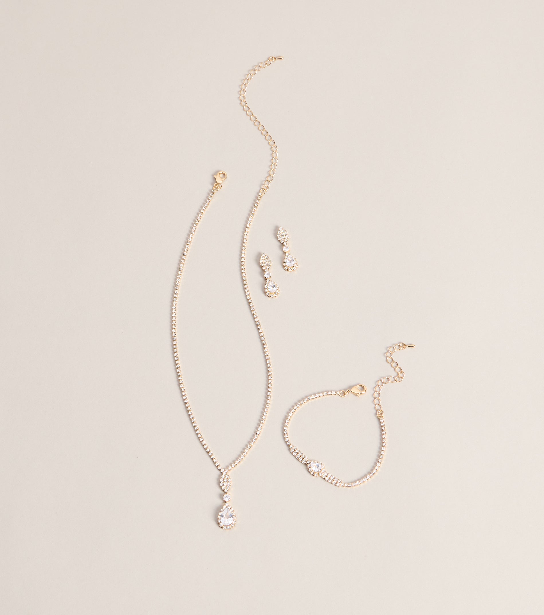Polished Sparkle Rhinestone Jewelry Set