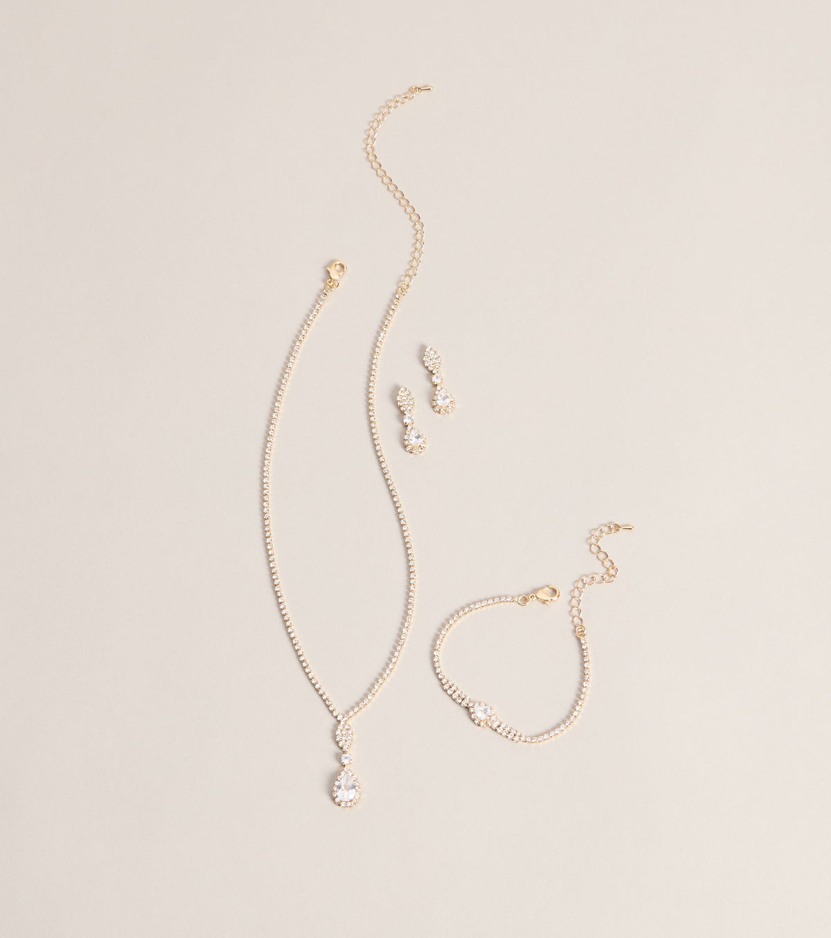 Polished Sparkle Rhinestone Jewelry Set