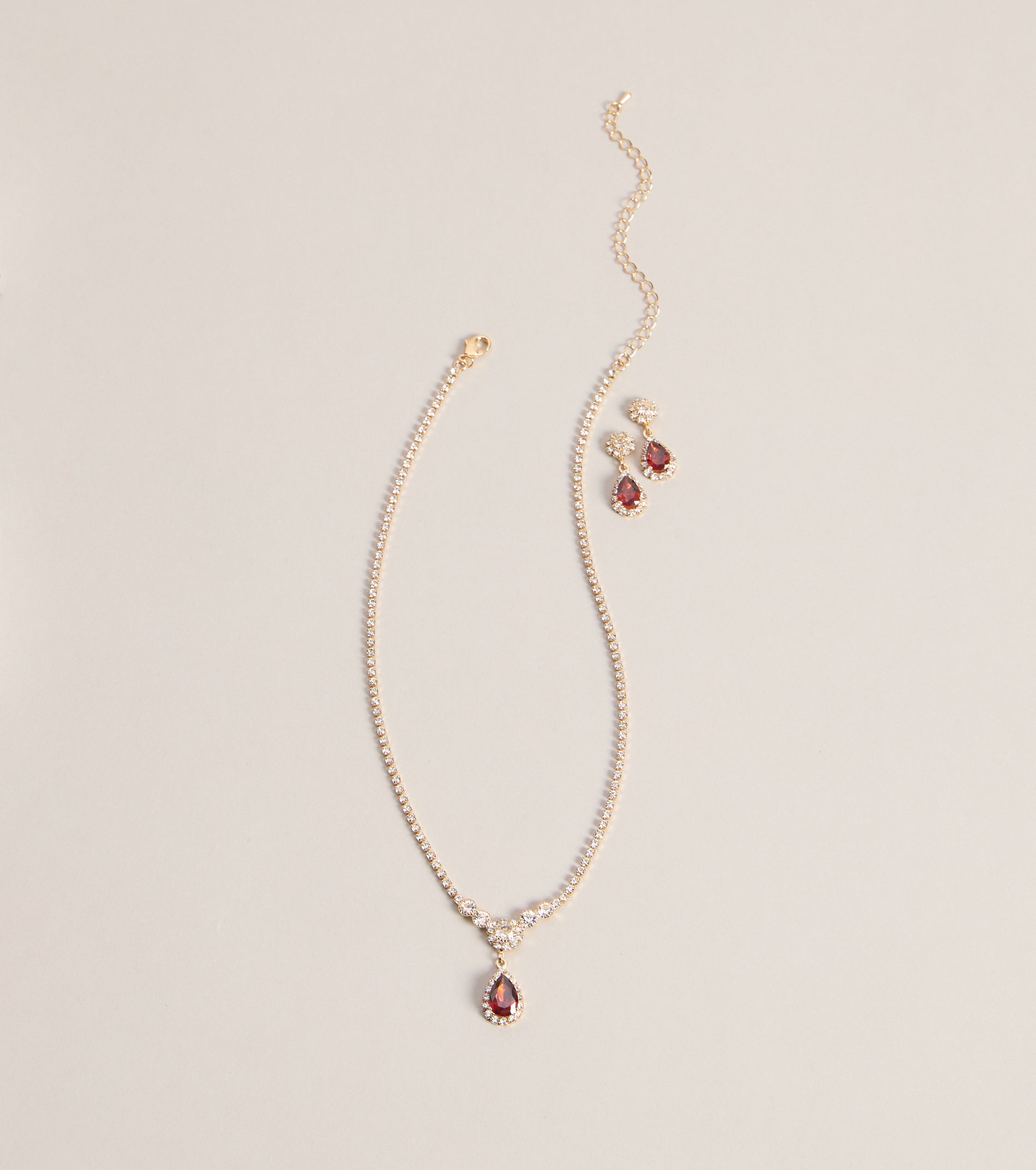 Luxe Sparkle Rhinestone Necklace And Earrings Set