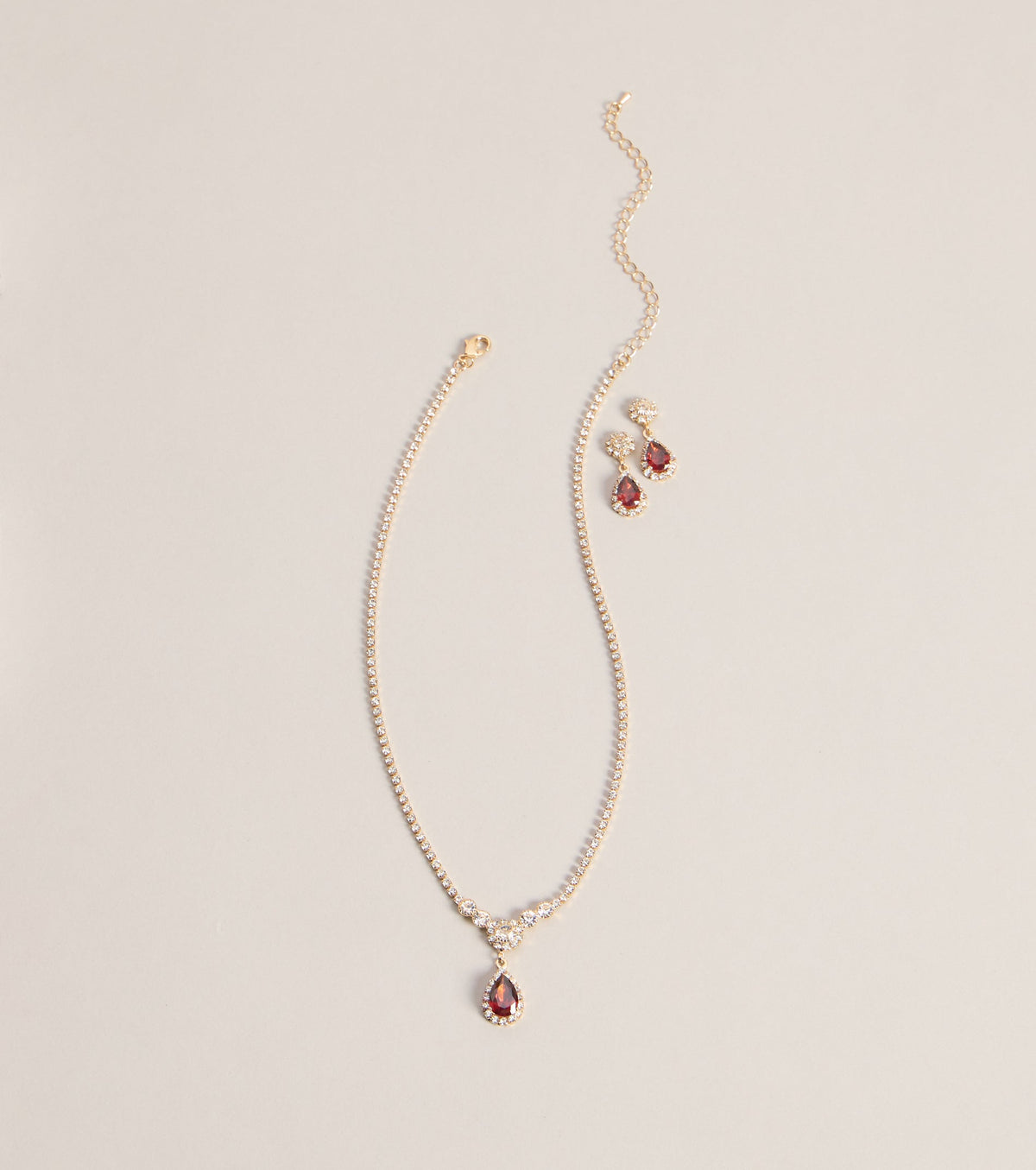 Luxe Sparkle Rhinestone Necklace And Earrings Set