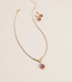 Luxe Sparkle Rhinestone Necklace And Earrings Set