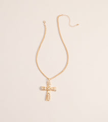 Ornate Edge Cross Pendant Necklace