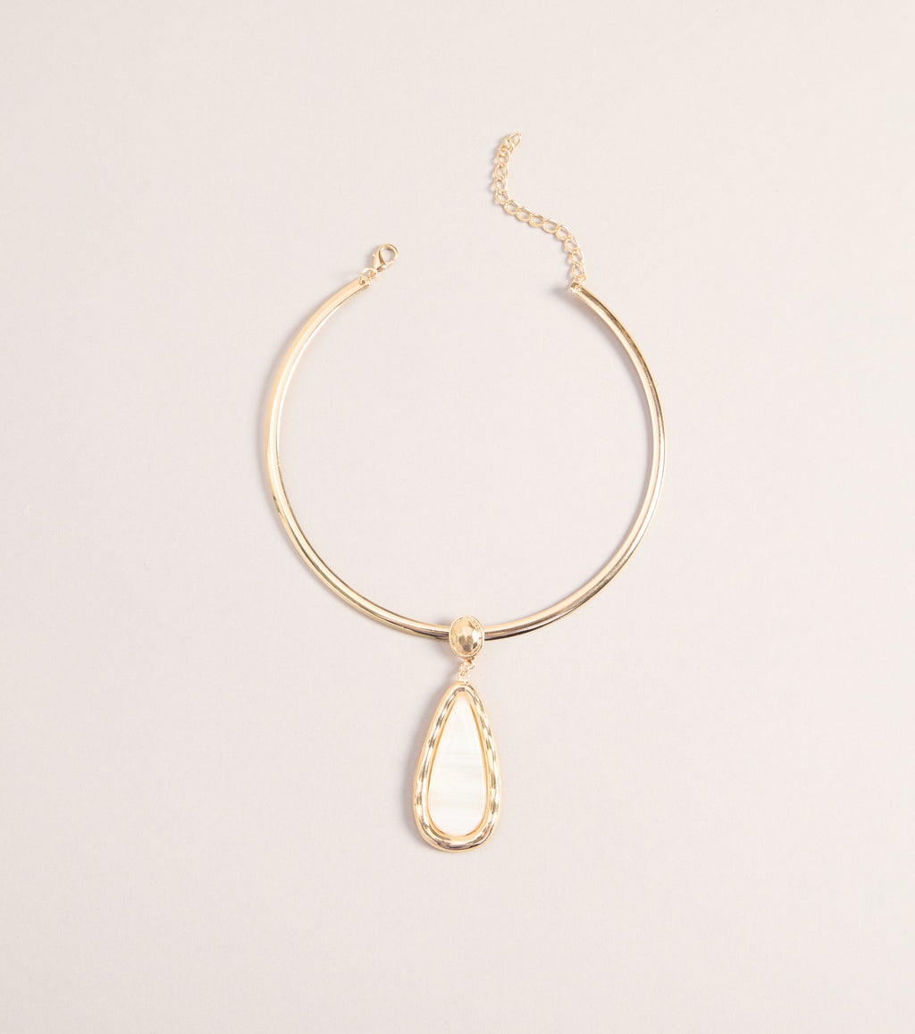 Polished Move Statement Stone Collar Necklace