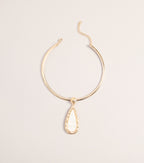 Polished Move Statement Stone Collar Necklace