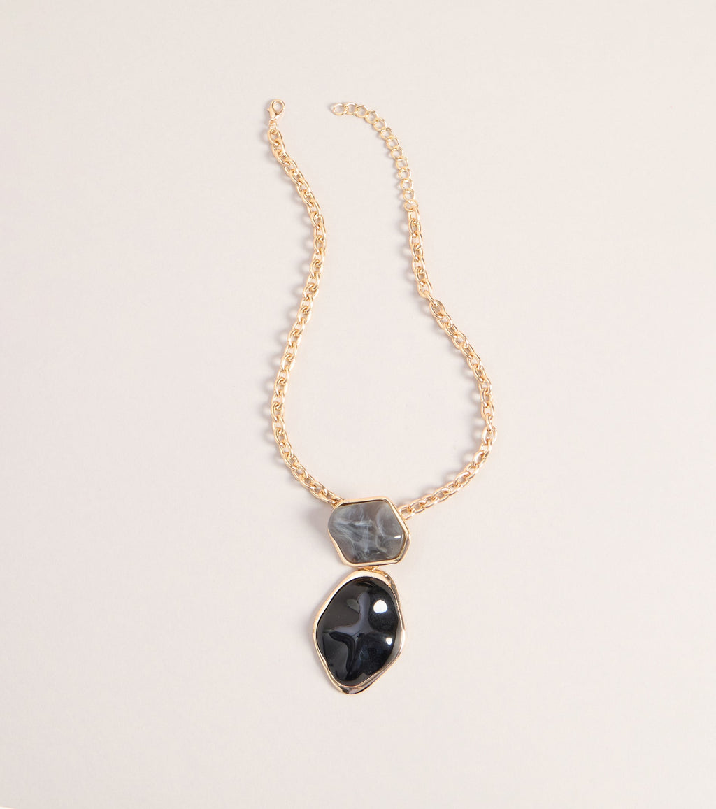 Dress Code Drama Stone Chain Necklace