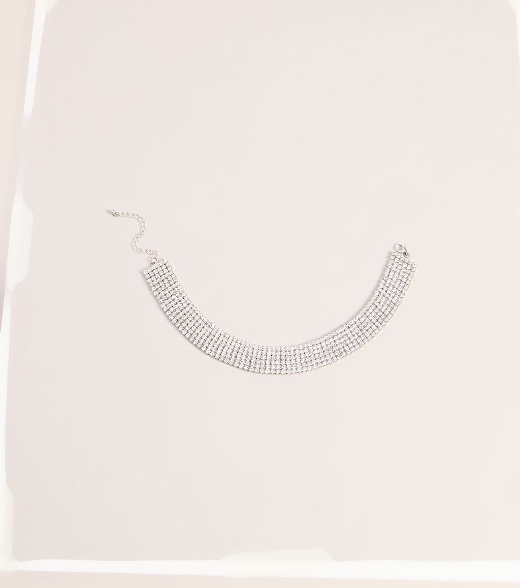 Front Row Sparkle Rhinestone Choker
