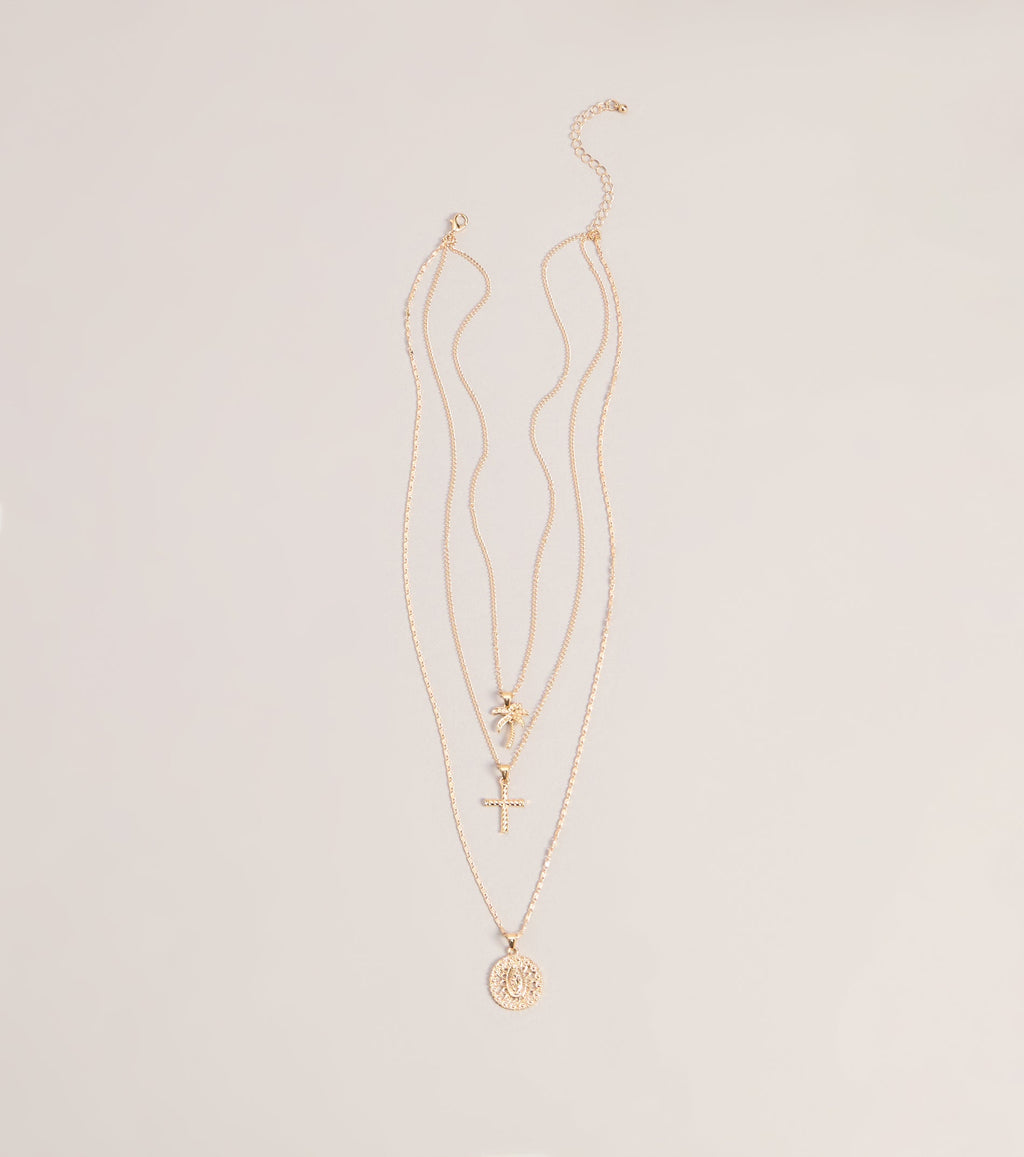 Effortless Stack Layered Charm Necklace