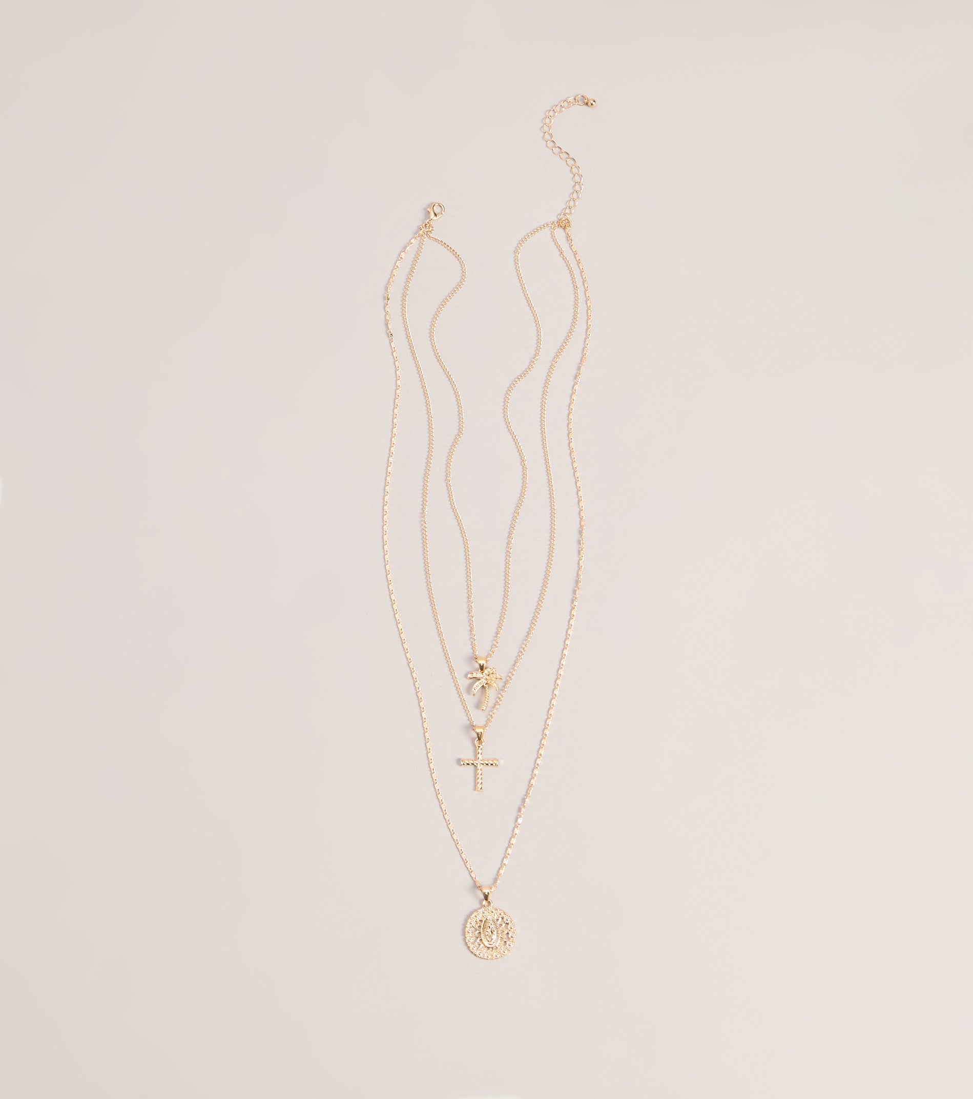 Effortless Stack Layered Charm Necklace