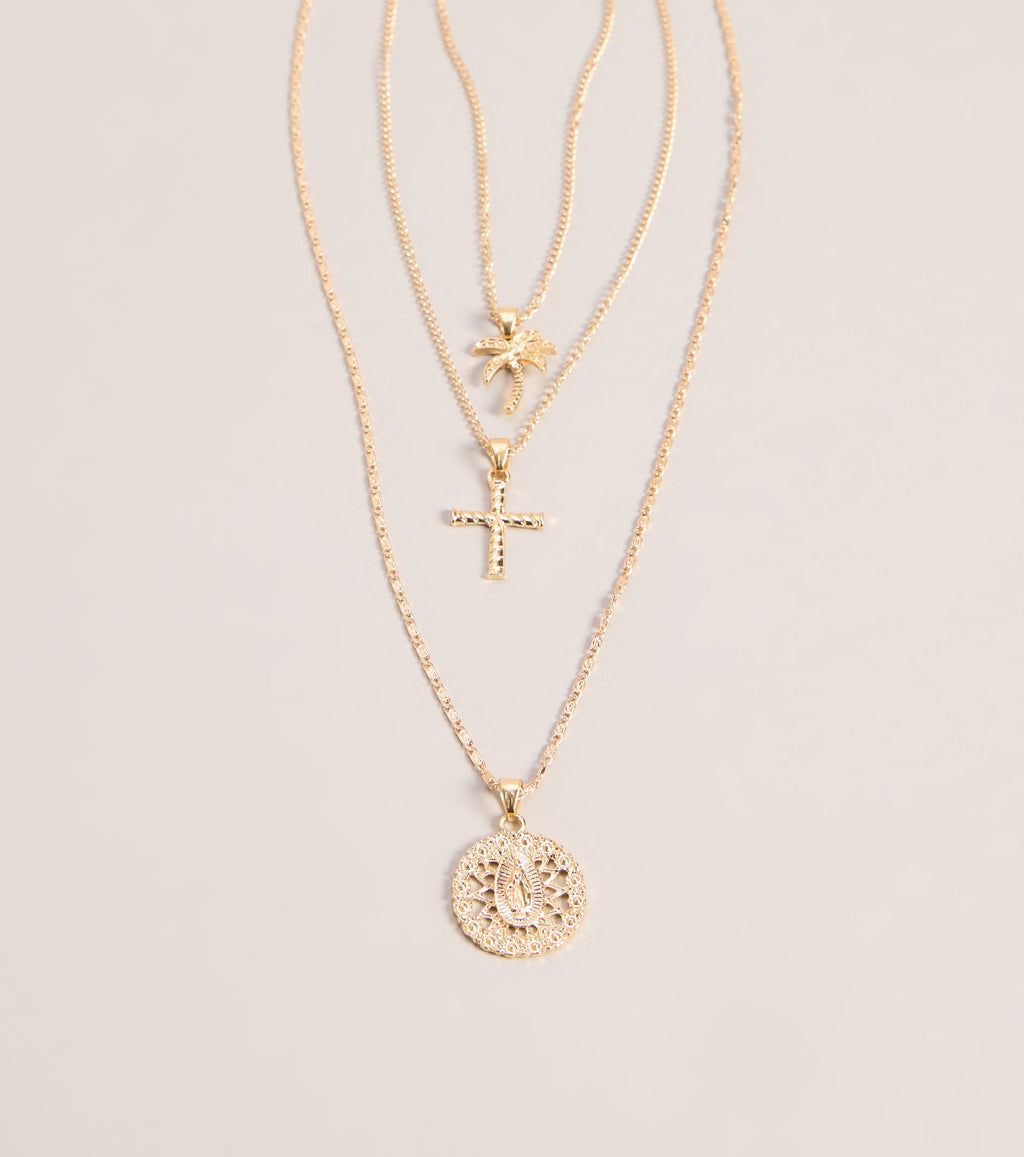 Effortless Stack Layered Charm Necklace