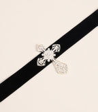 Cross My Heart Velvet Choker Necklace