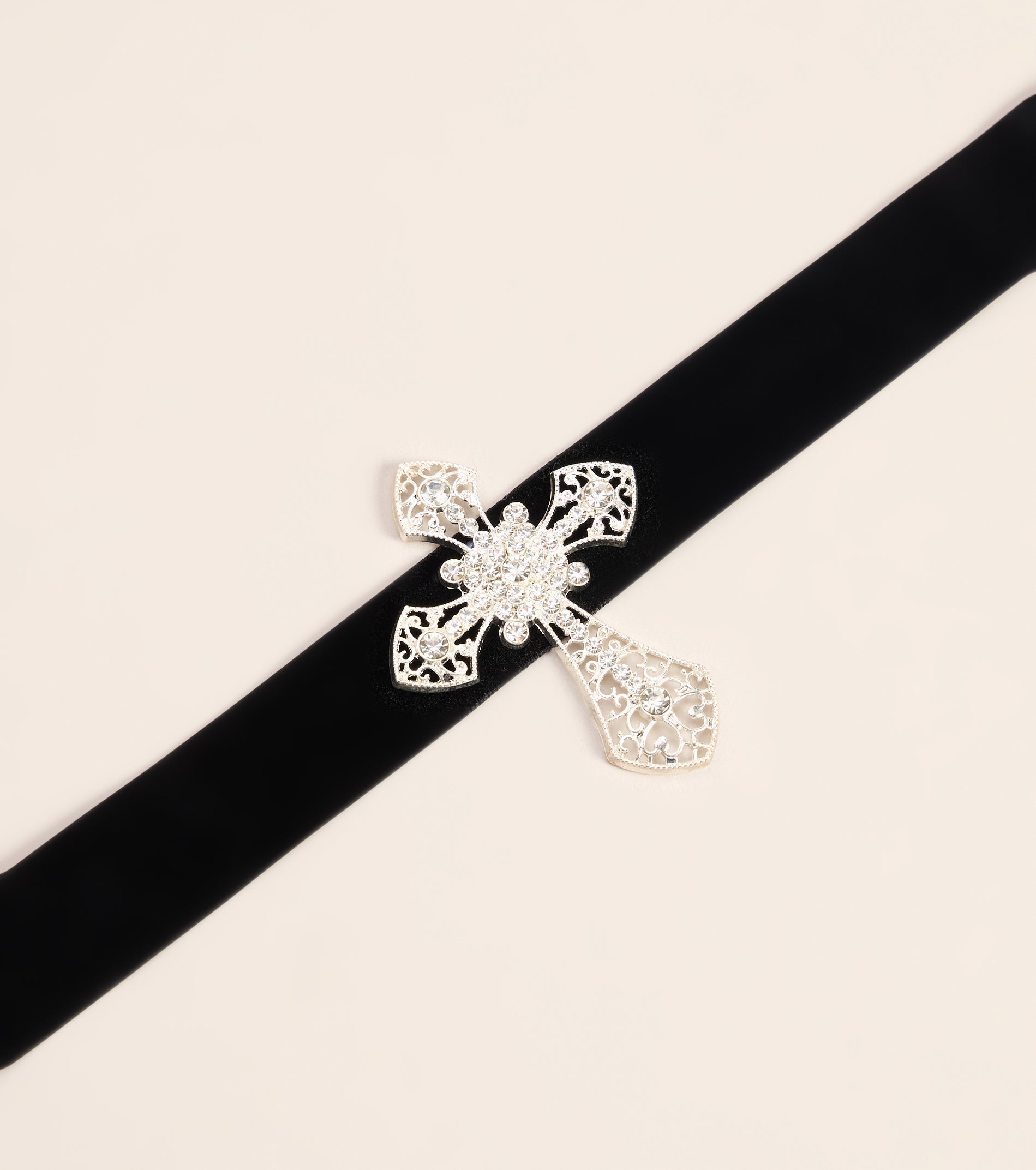 Cross My Heart Velvet Choker Necklace
