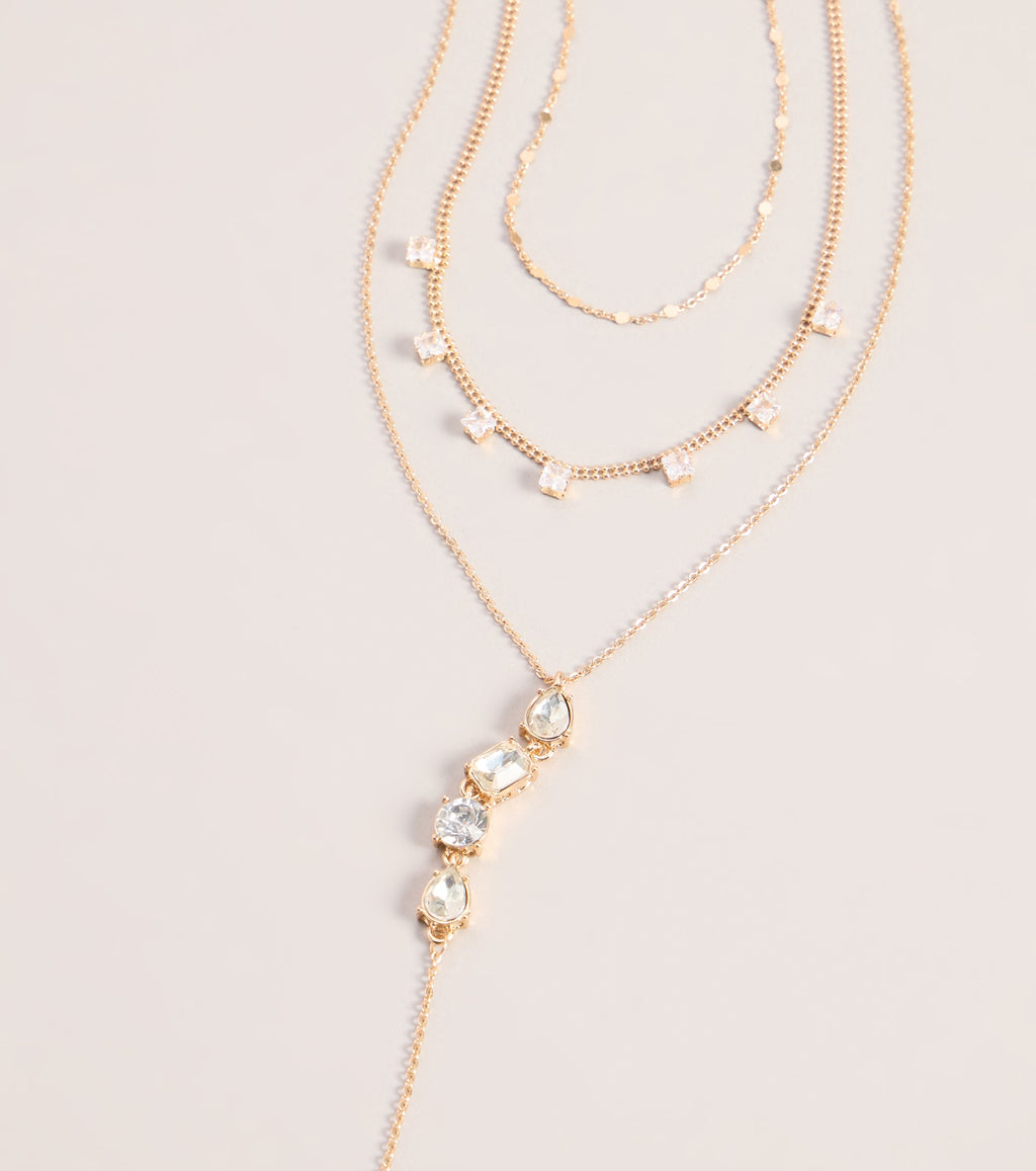 Layered Shine Lariat Necklace