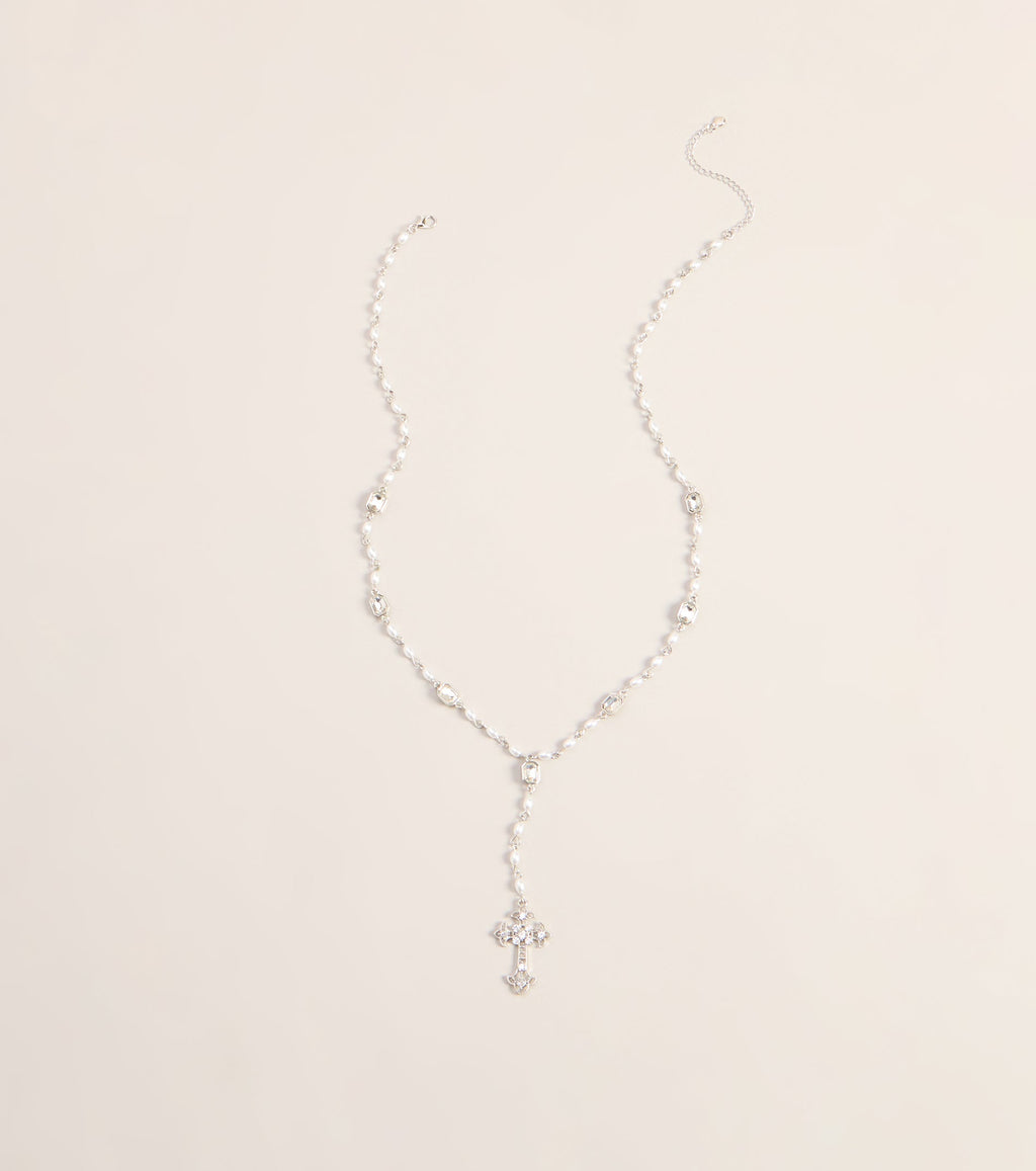 Charm Check Cross Necklace