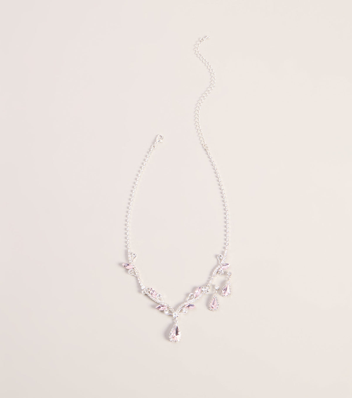 Radiant Cubic Zirconia Necklace And Earrings Set
