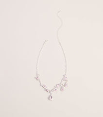 Radiant Cubic Zirconia Necklace And Earrings Set