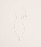 Teardrop Shine Necklace And Earrings Set