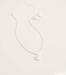 Teardrop Shine Necklace And Earrings Set