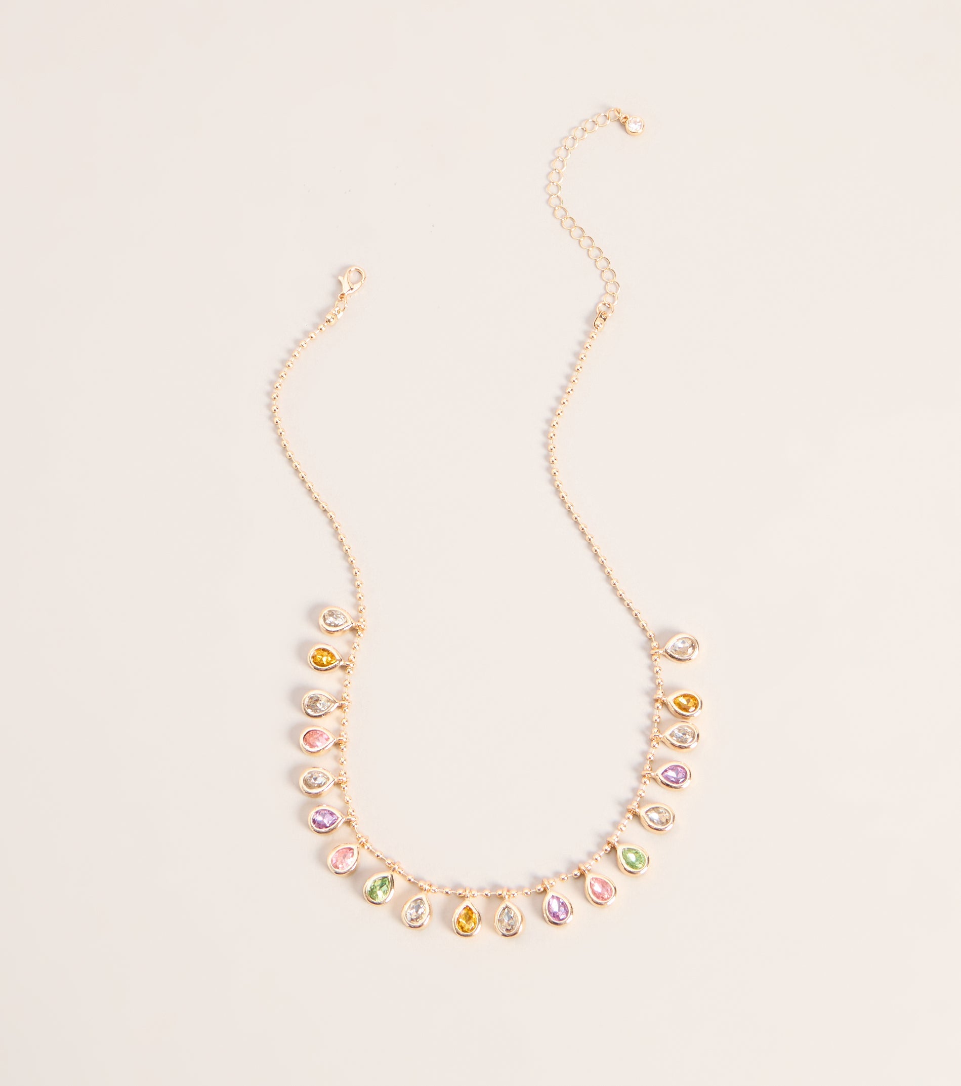 Gem Trail Teardrop Necklace