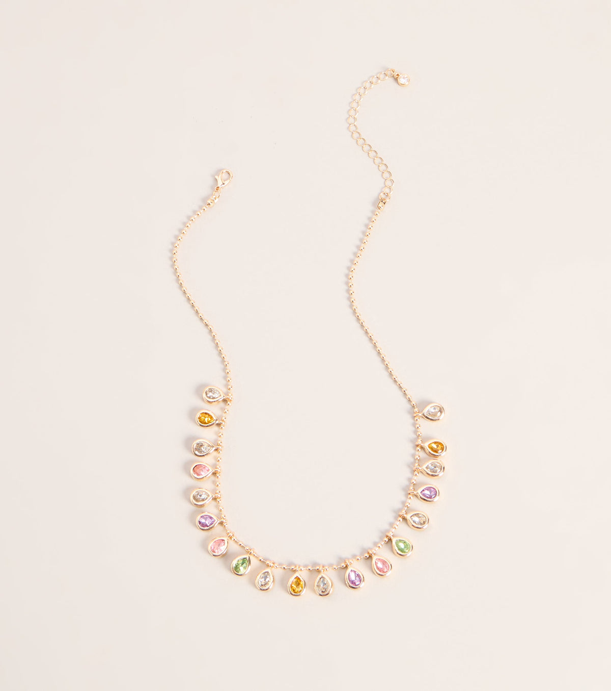 Gem Trail Teardrop Necklace