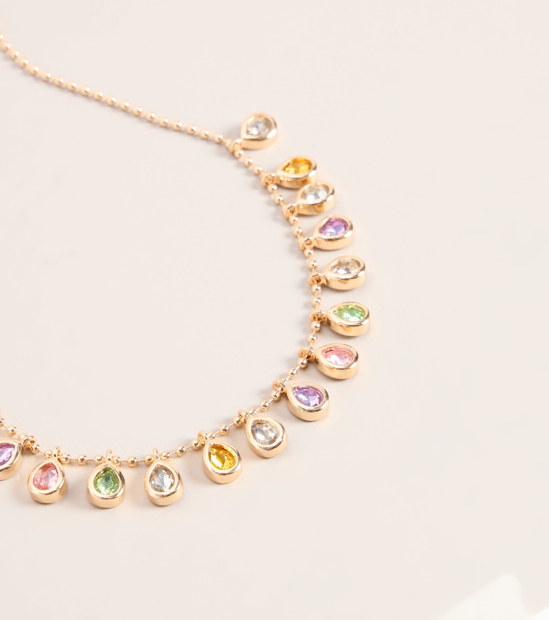 Gem Trail Teardrop Necklace
