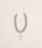 Sacred Shine Cross Beaded Necklace