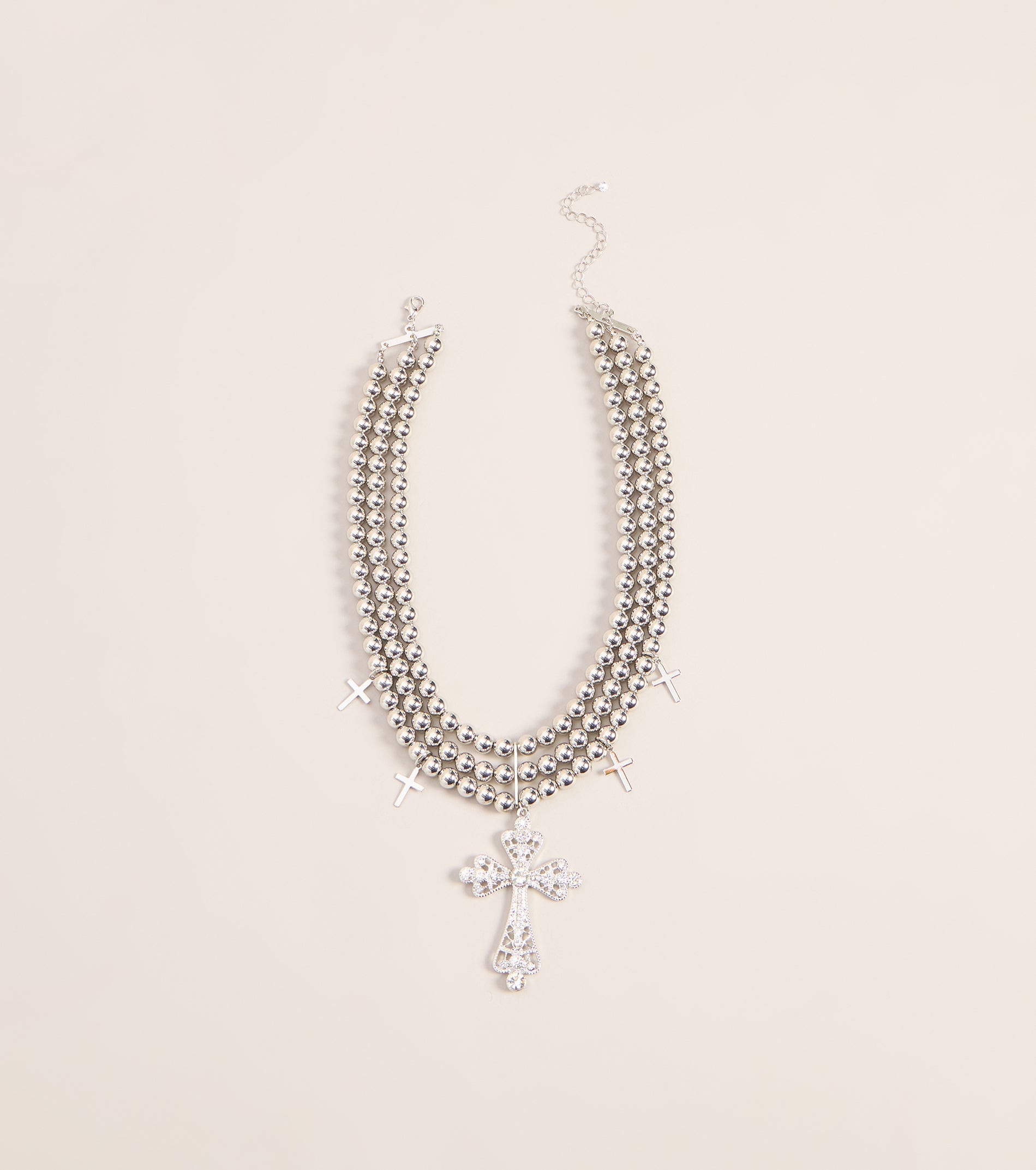 Sacred Shine Cross Beaded Necklace