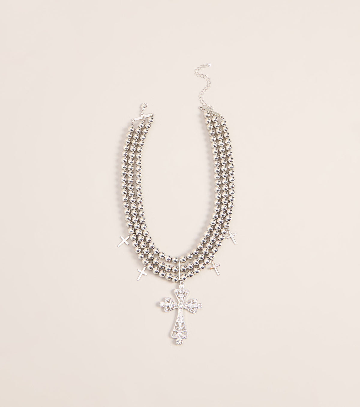Sacred Shine Cross Beaded Necklace