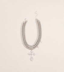 Sacred Shine Cross Beaded Necklace