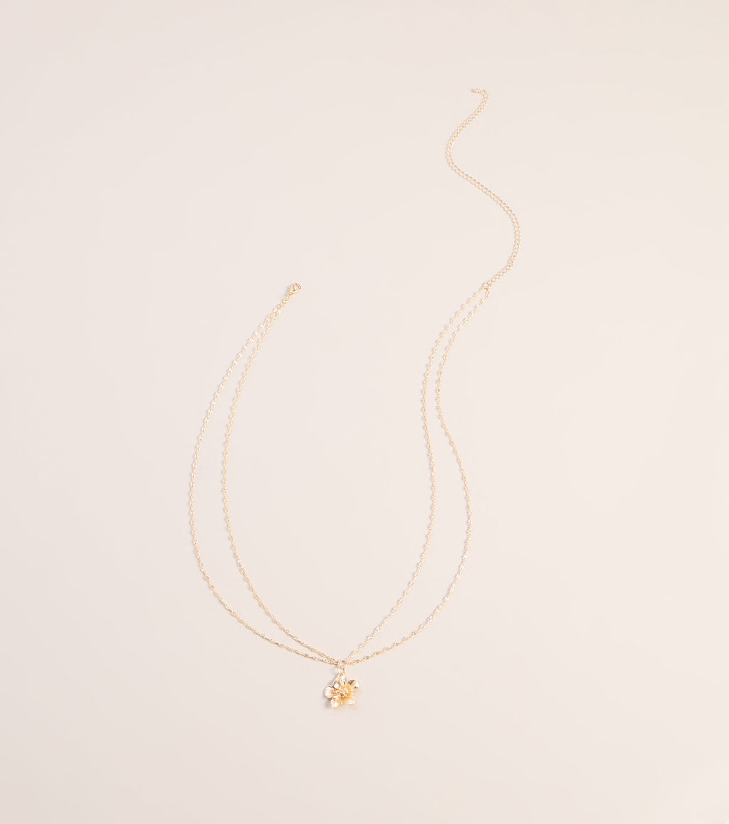 Island Detail Tropical Flower Charm Belly Chain