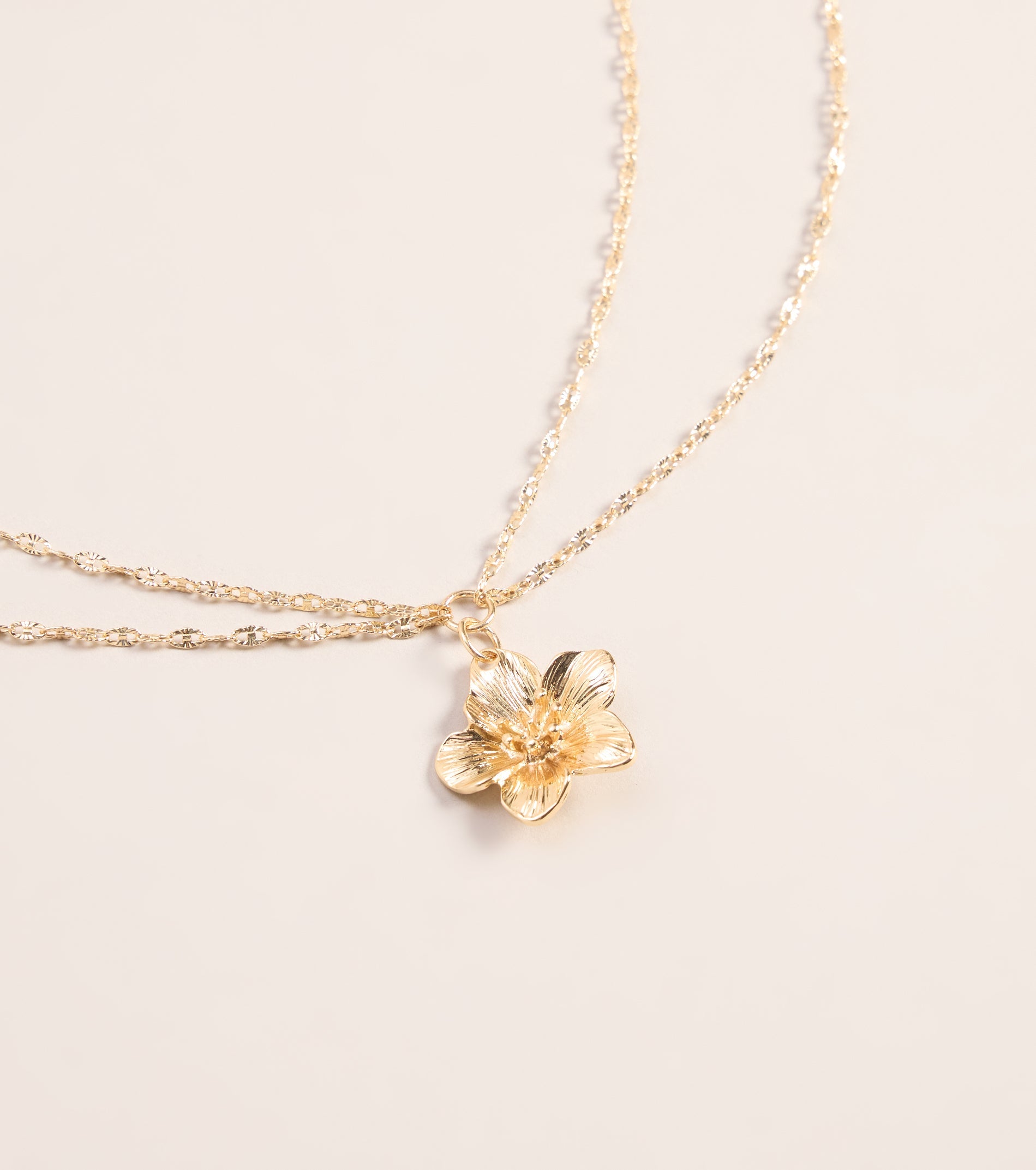 Island Detail Tropical Flower Charm Belly Chain