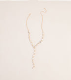 Polished Glam Rhinestone Lariat Necklace