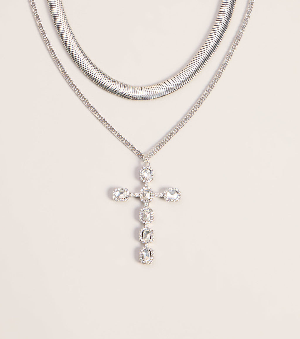 Spark Verdict Cross Necklace Set