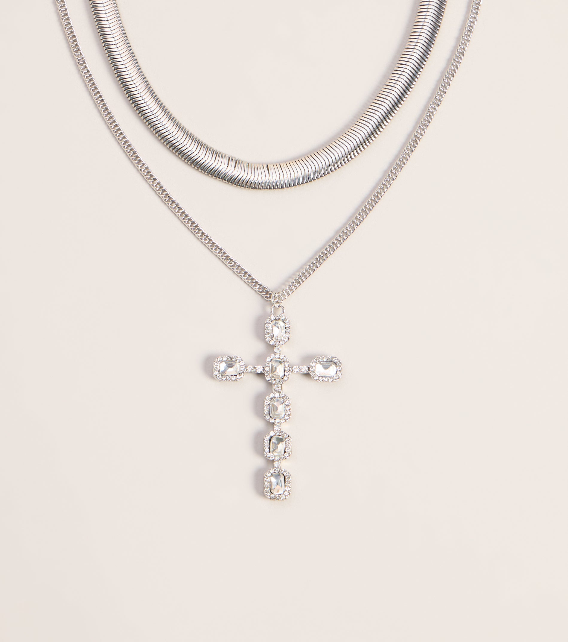 Spark Verdict Cross Necklace Set