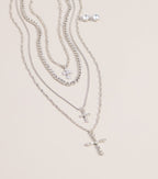 Stacked Shine Necklace And Earrings Set