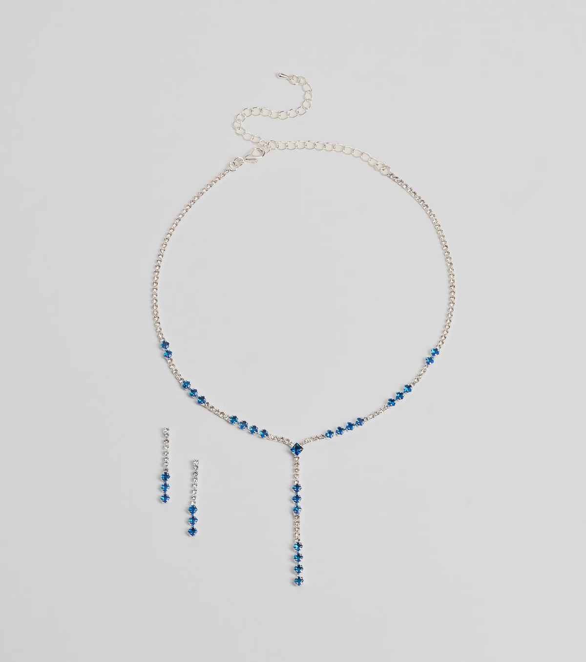 Luxe Glimmer Rhinestone Necklace And Earrings Set