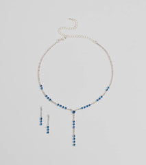 Luxe Glimmer Rhinestone Necklace And Earrings Set