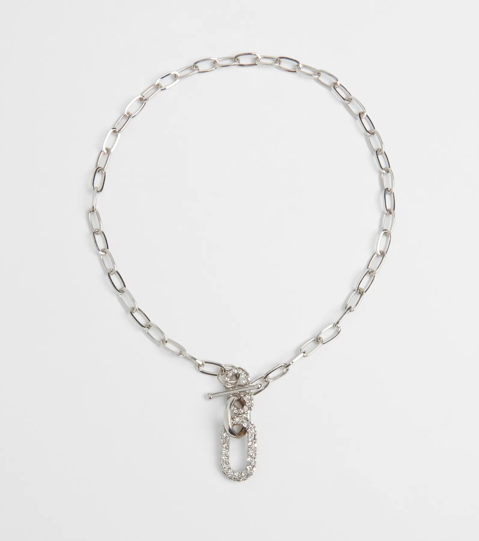 Cultivated Glam Rhinestone Chain-Link Necklace