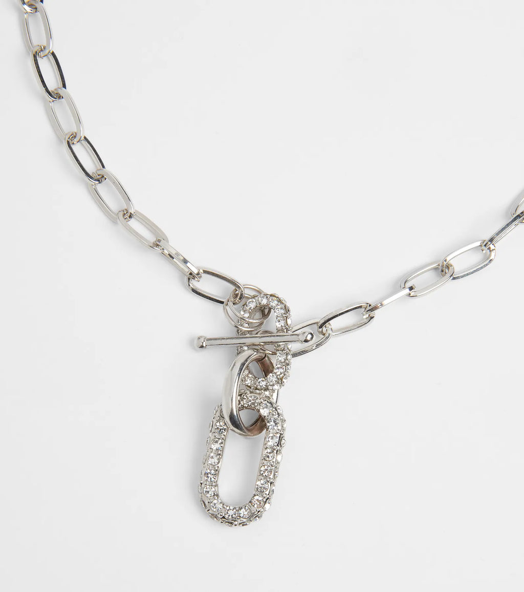 Cultivated Glam Rhinestone Chain-Link Necklace