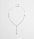 Luxe Glitz Cubic Zirconia Lariat Necklace